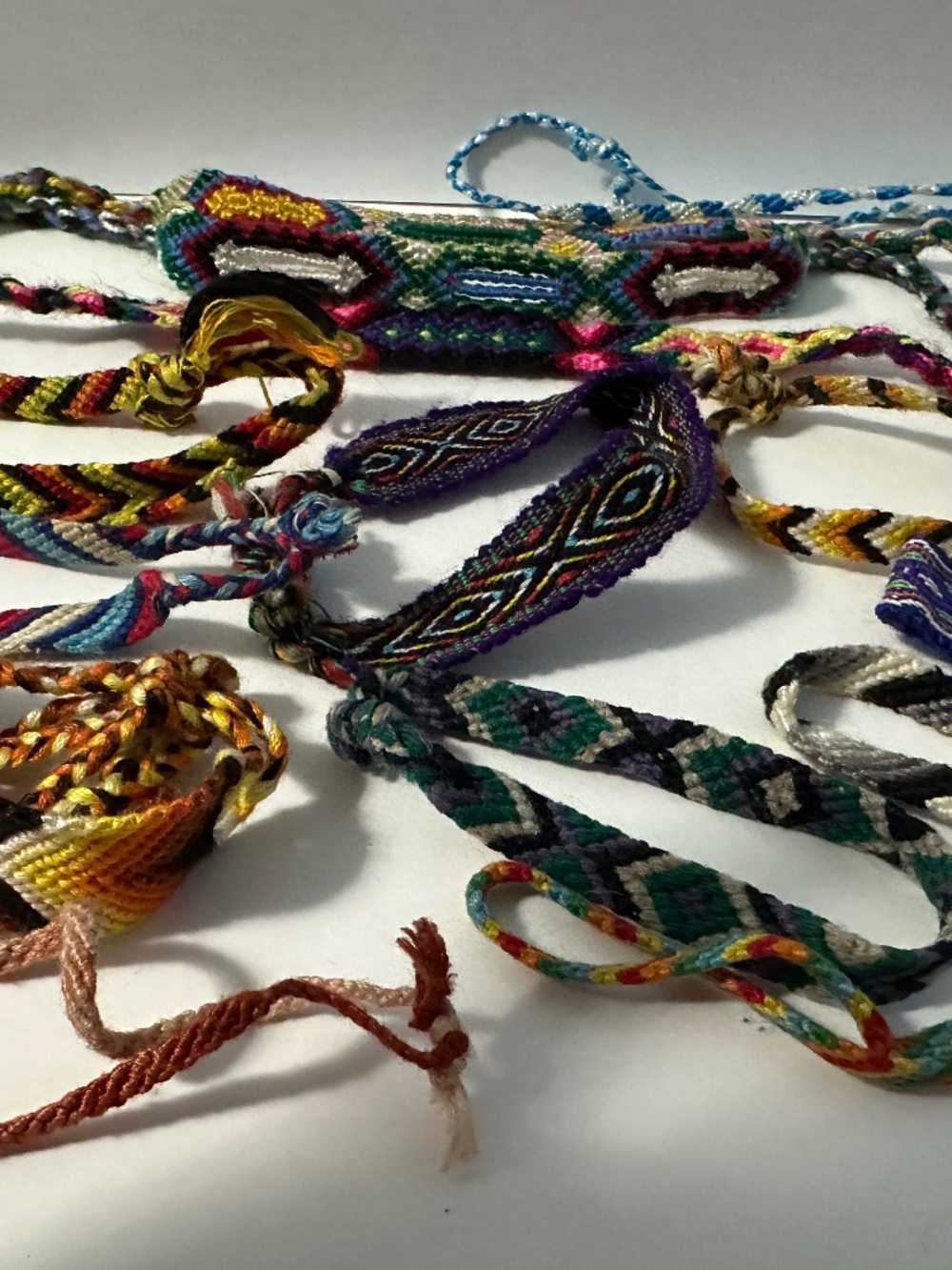 Handmade Woven Friendship Bracelet Lot Boho Hippie Y2K Colourful
